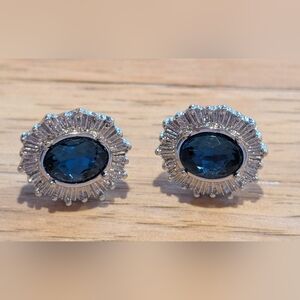Elegant Blue and Silver Earrings